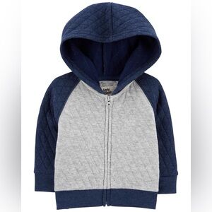 OSHKOSH BGOSH Quilted Double Knit Zip Up Hoodie